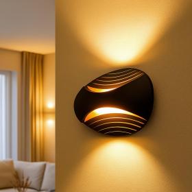 Applique nero elegante 6W CCT doppio fascio
