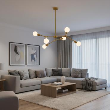 Lampadario bronzo 6 luci E27