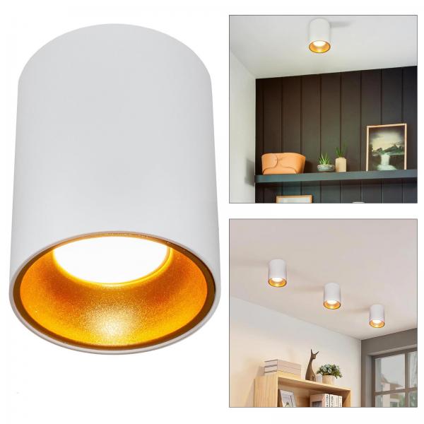 Plafoniera moderna bianco oro