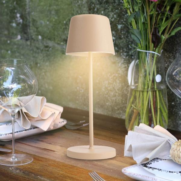 Lampada ricaricabile da tavolo marrone