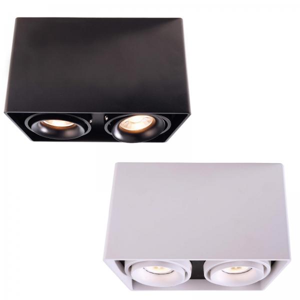 Plafoniera soffitto doppio GU10 bianco nero