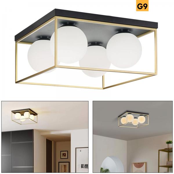 Plafoniera minimal bronzo 4 luci