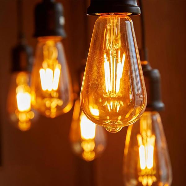Lampadina vetro E27 luce gialla