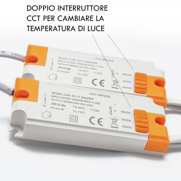 Plafoniera LED con interruttore CCT
