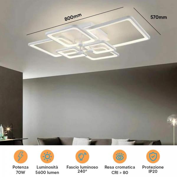 Plafoniera LED 70W alta efficienza