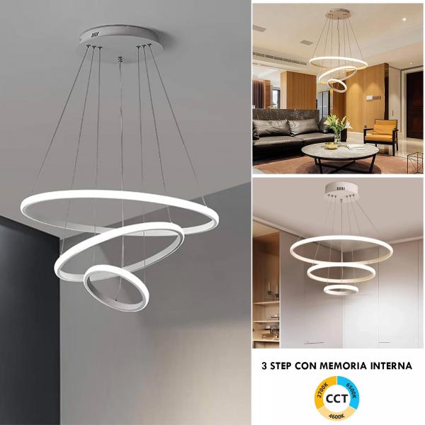 Lampadario moderno-3 cerchi LED