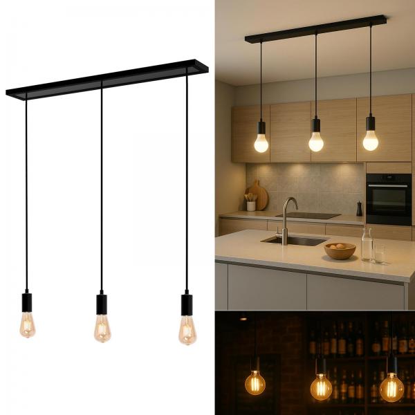 Lampadario industriale 3 luci E27