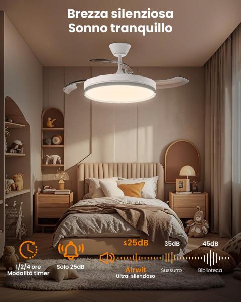 Ventilatore con luce 3 step